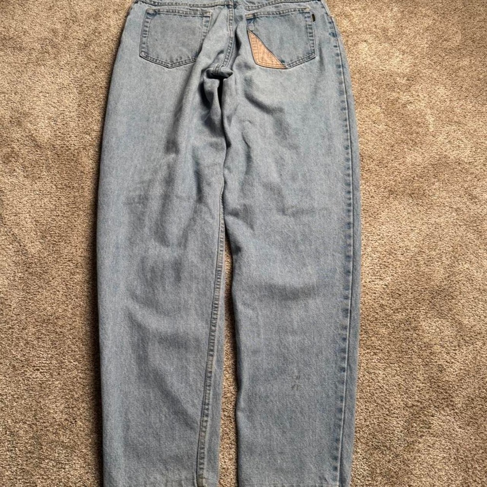 VINTAGE SILVER JEANS CONTRAST POCKET LIGHT WASH DENIM